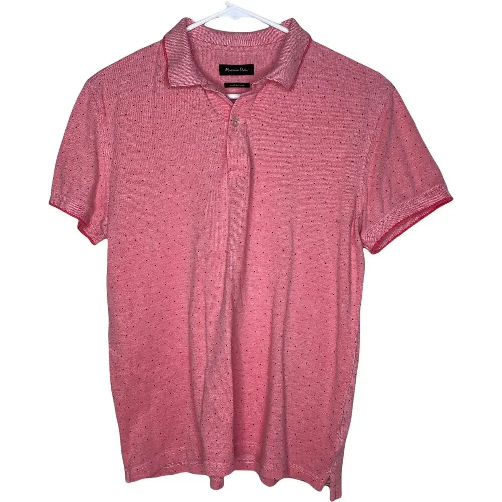 Massimo Dutti Pink Polka dot Polo shirt - Medium